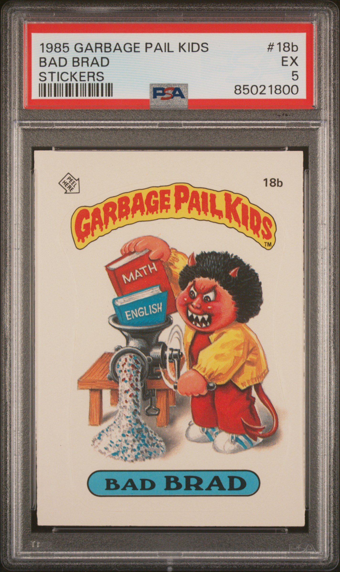 1985 GARBAGE PAIL KIDS STICKERS #18b BAD BRAD STICKERS