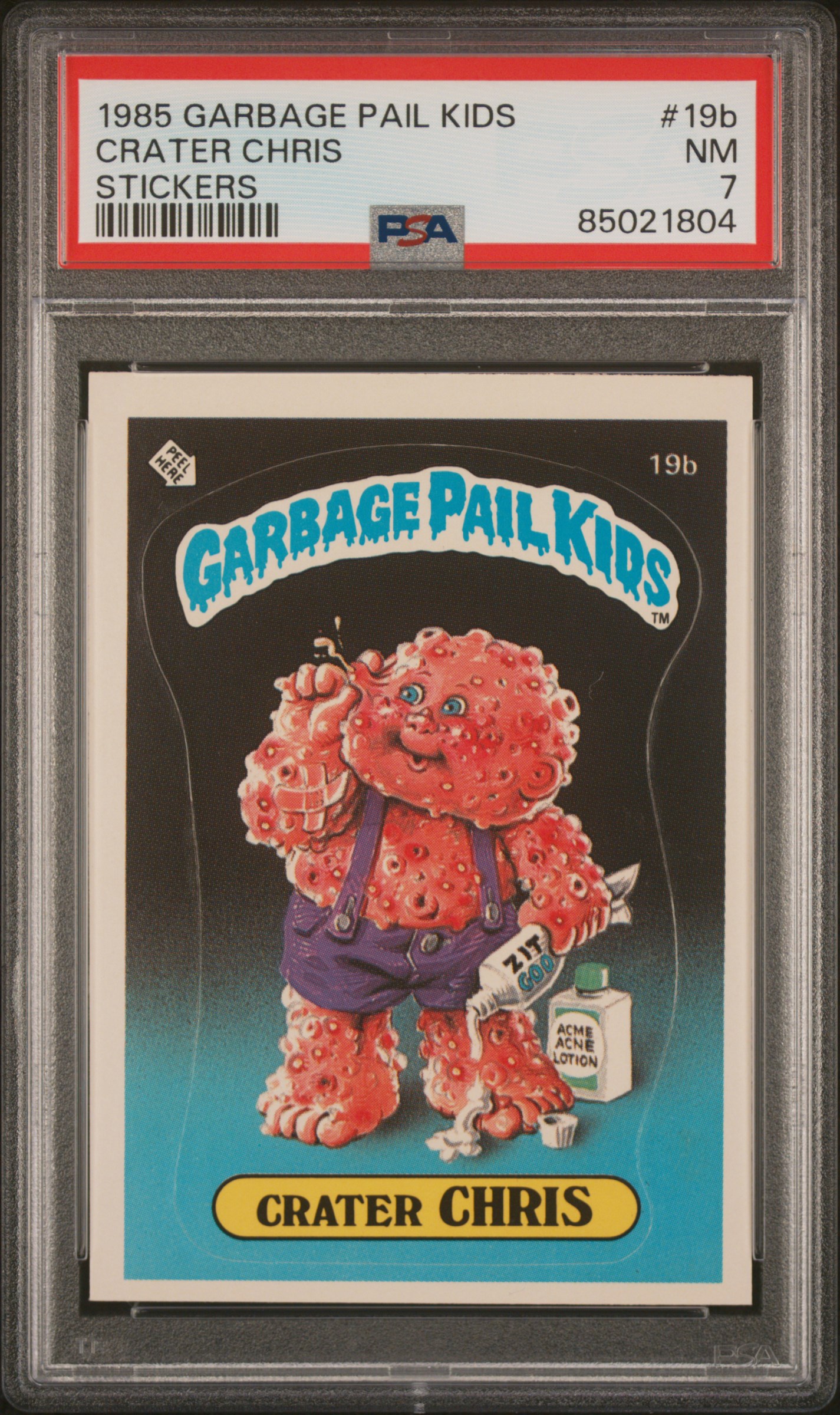 1985 GARBAGE PAIL KIDS STICKERS #19b CRATER CHRIS STICKERS