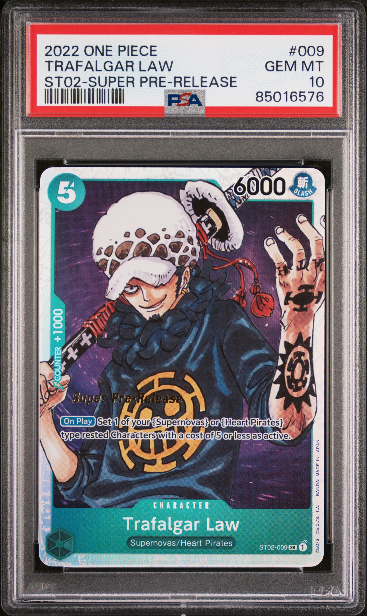 2022 ONE PIECE STARTER DECK ST02-WORST GENERATION #009 TRAFALGAR LAW SUPER PRE-RELEASE