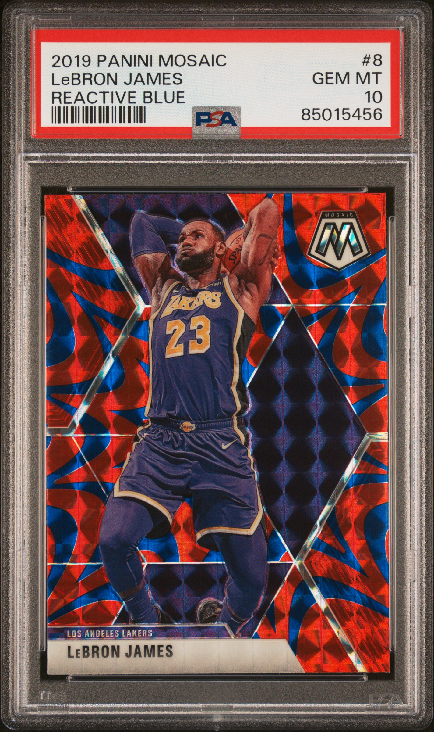 2019 PANINI MOSAIC #8 LeBRON JAMES REACTIVE BLUE