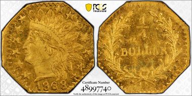 1868 25C BG-799R MS66