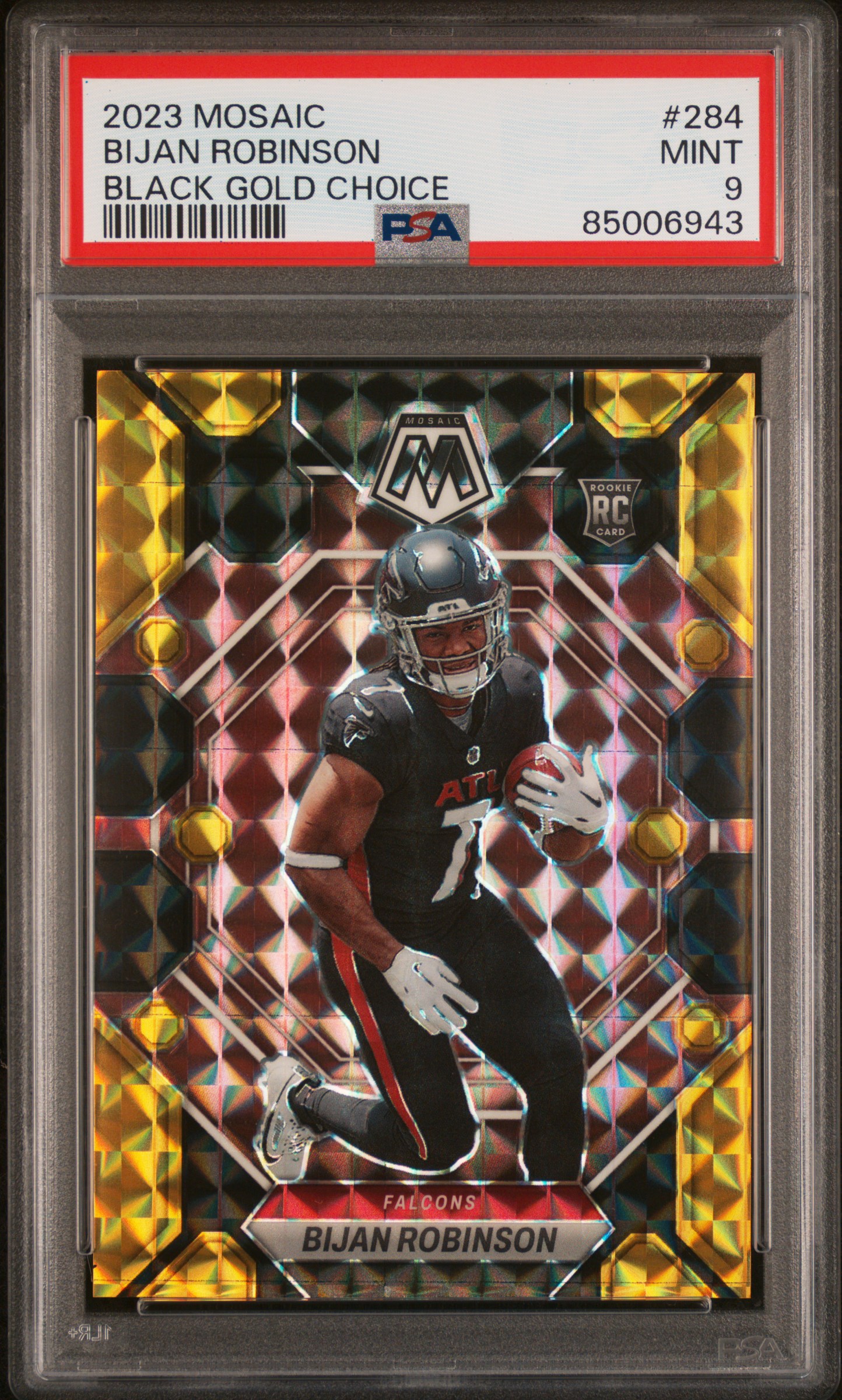 2023 PANINI MOSAIC #284 BIJAN ROBINSON BLACK GOLD CHOICE