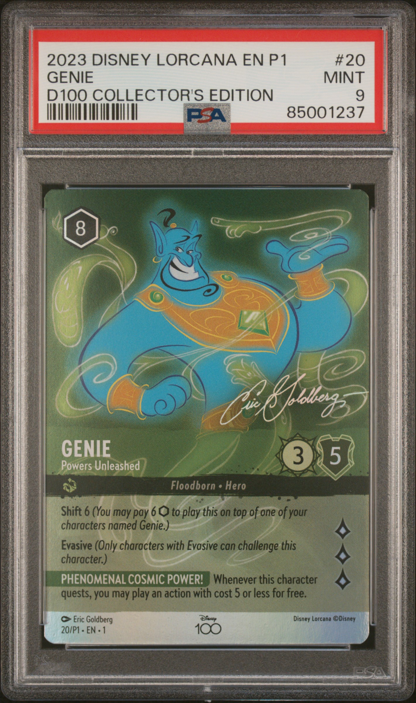 2023 #20 Genie - Powers Unleashed PSA 9 Disney Lorcana EN P1-Promo