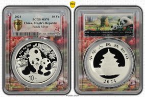 2024 10 Yn Panda Silver Panda 2024 Flower (L#372) MS70