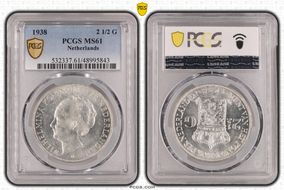 1938 2 1/2 G KM-165  Ag MS61