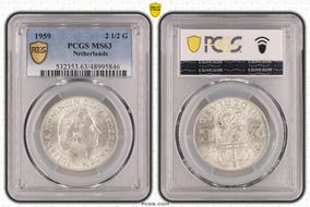 1959 2 1/2 G KM-185 Ag MS63