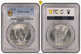 1922-D $1 AU58