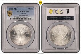 1986-Mo Onza Libertad Ag MS66