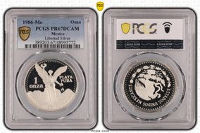1986-Mo Onza Libertad Ag PR67DCAM