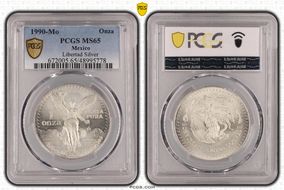 1990-Mo Onza Libertad Ag MS65