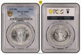 1992-Mo Onza Libertad Ag MS69