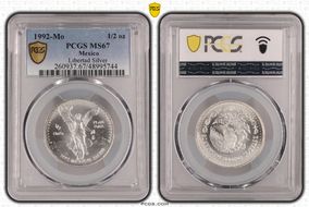 1992-Mo 1/2 oz Libertad Ag MS67