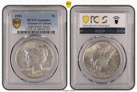 1921 $1 High Relief, Peace N1