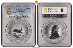 2017 1 Rand 50th Anniv. Krugerrand Ag SP67