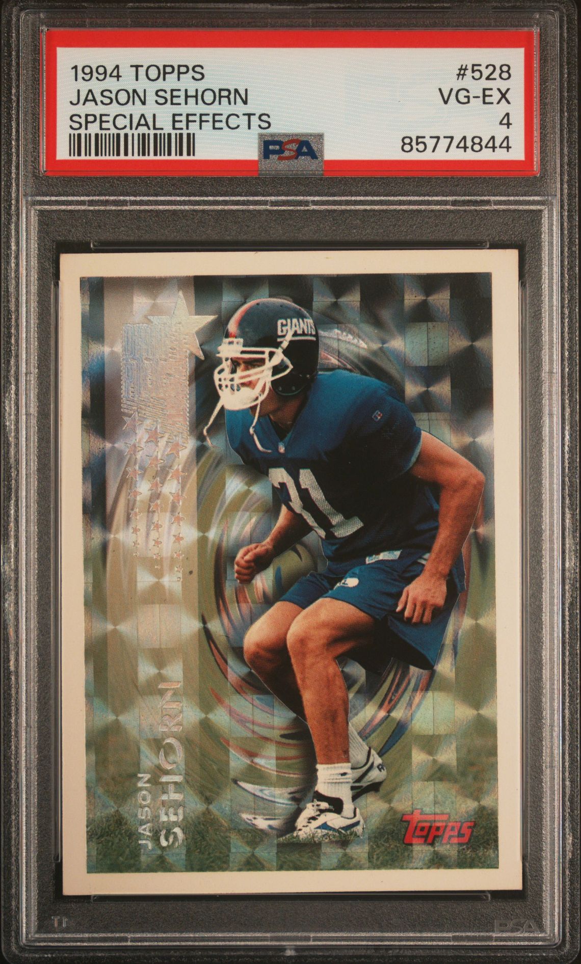 1994 Topps Jason Sehorn #528 (Special Effects) Vg-Ex 4 front