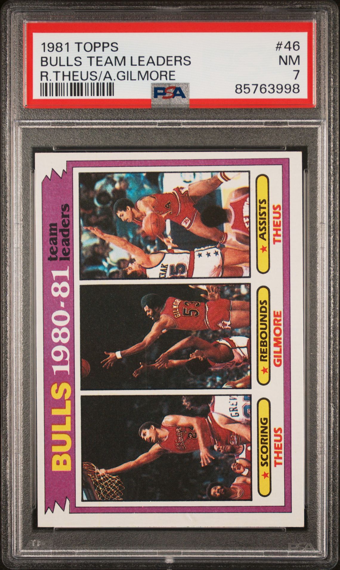 1981 Topps Bulls Team Leaders #46 (R.theus/A.gilmore) Nm 7 front