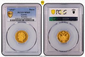 "1915" Ducat Restrike KM-2267  Au MS65
