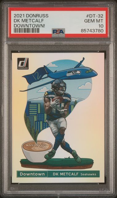 2021 Panini Donruss Downtown Dk Metcalf #Dt-32 (Downtown!) Gem Mt 10 front