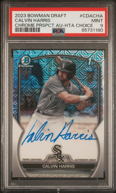 2023 Bowman Draft Chrome Prospect Autograph HTA Choice #CDA-CHA Calvin  Harris Signed Rookie Card (#013/150) – PSA MINT 9 on Goldin Auctions