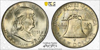 1951-D 50C MS64+ FBL