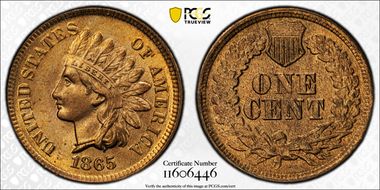 1865 1C Fancy 5 MS65RB