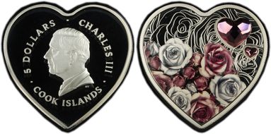 2024 $5 Brilliant Love – Roses PR69DCAM