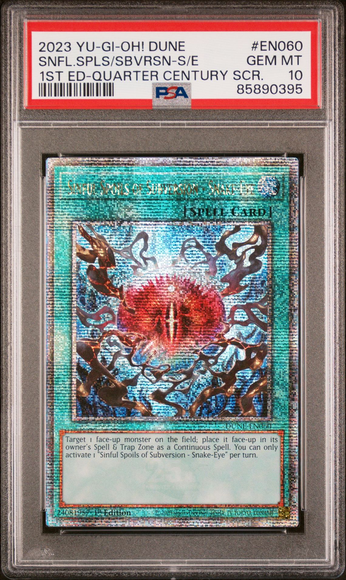 2023 Yu-Gi-Oh! YU-GI-OH! DUNE-DUELIST NEXUS 1ST ED-QUARTER CENTURY SCR. #EN060 Snfl.Spls/Sbvrsn-S/E front