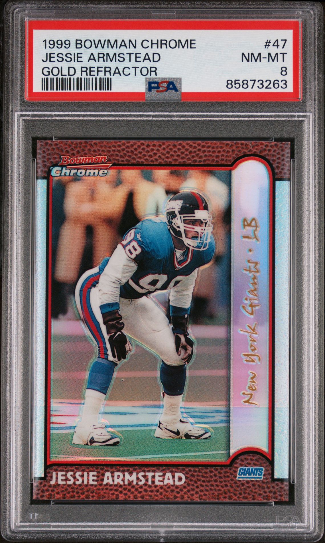 1999 Bowman Chrome Jessie Armstead #47 (Gold Refractor) Nm-Mt 8 front
