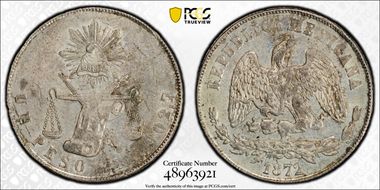 1872-Zs H Peso KM-408.8 AU58