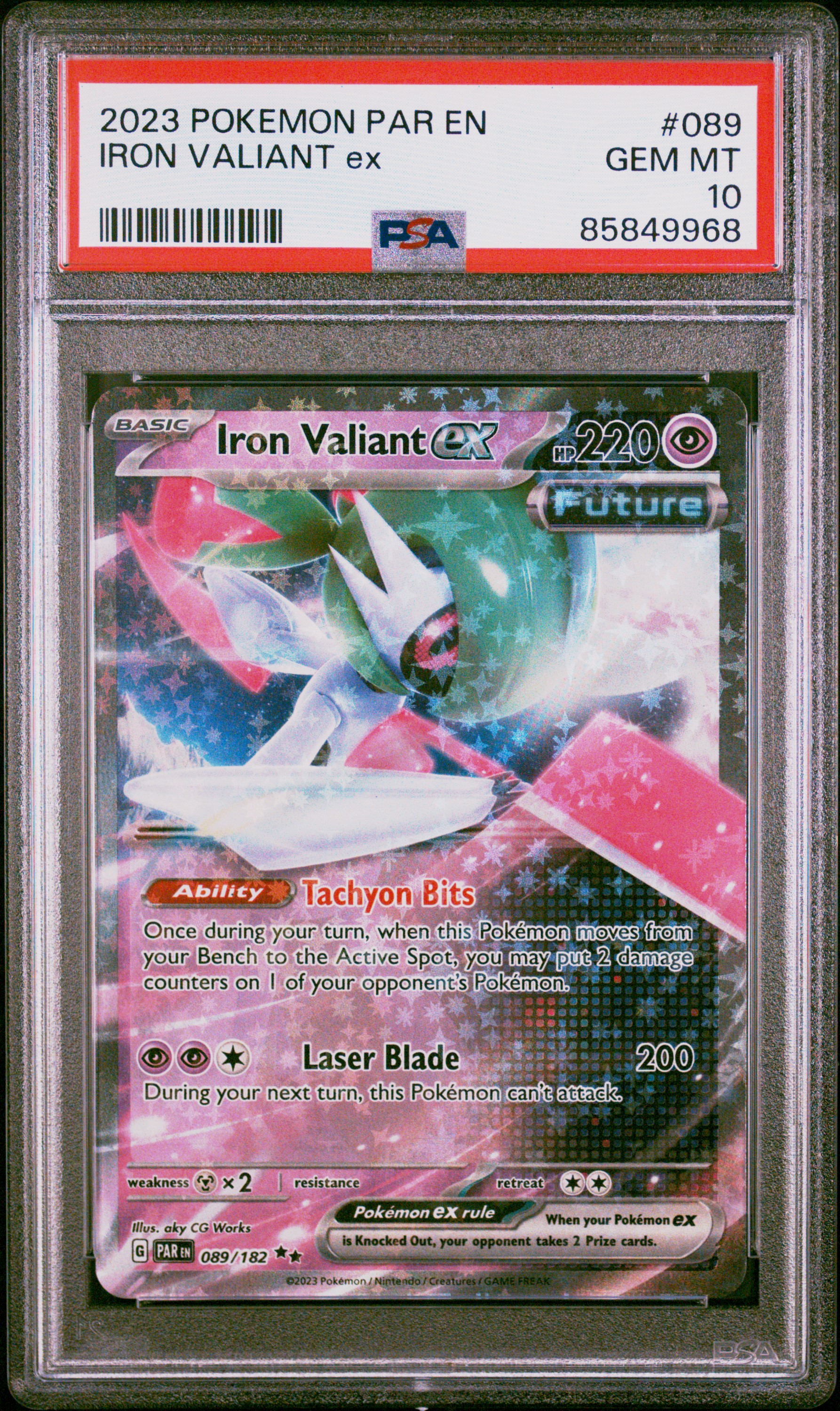 2023 Pokemon Par En-Paradox Rift #089 Iron Valiant Ex PSA 10