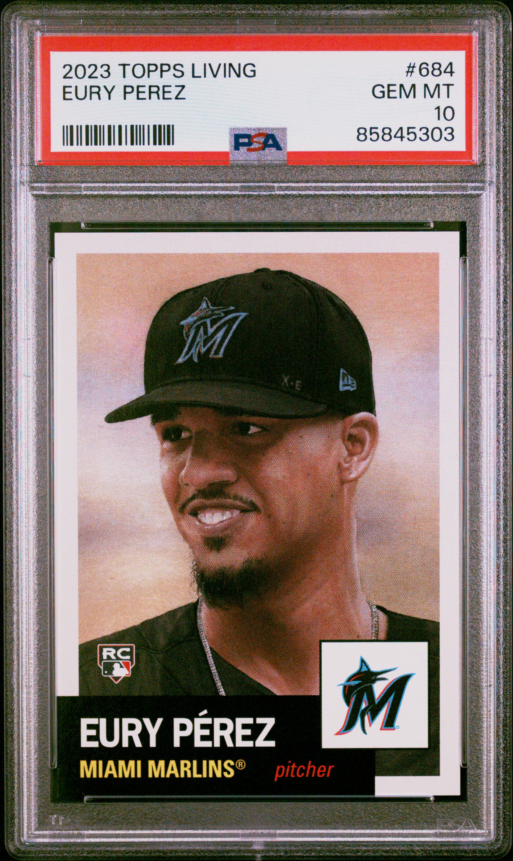 2023 Topps Living #684 Eury Perez Rookie Card – PSA GEM MT 10