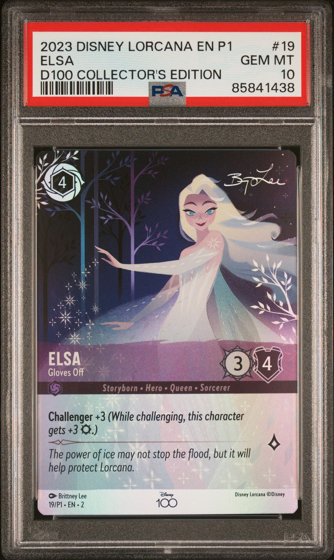 2023 Disney DISNEY LORCANA EN P1-PROMO D100 COLLECTOR'S EDITION #19 Elsa front