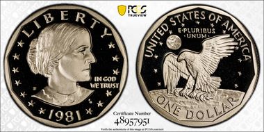1981-S SBA$1 Type 2 PR70DCAM