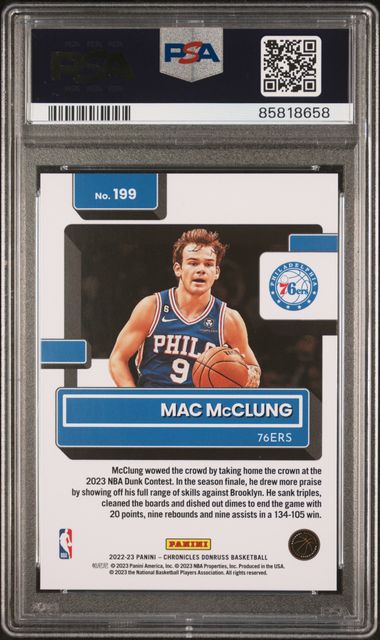 2022 Panini Chronicles Mac Mcclung #199 (Teal) Gem Mt 10 back