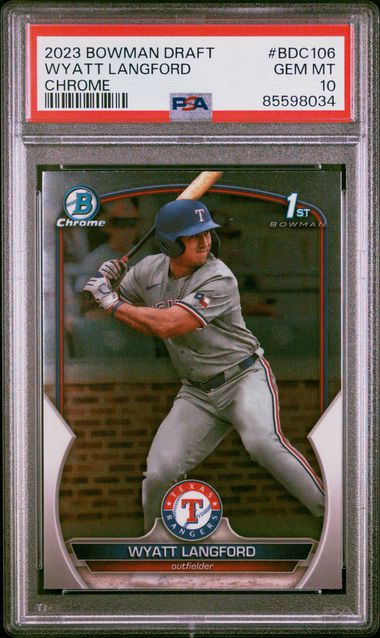 2023 Bowman Bowman Draft Chrome #BDC106 Wyatt Langford front