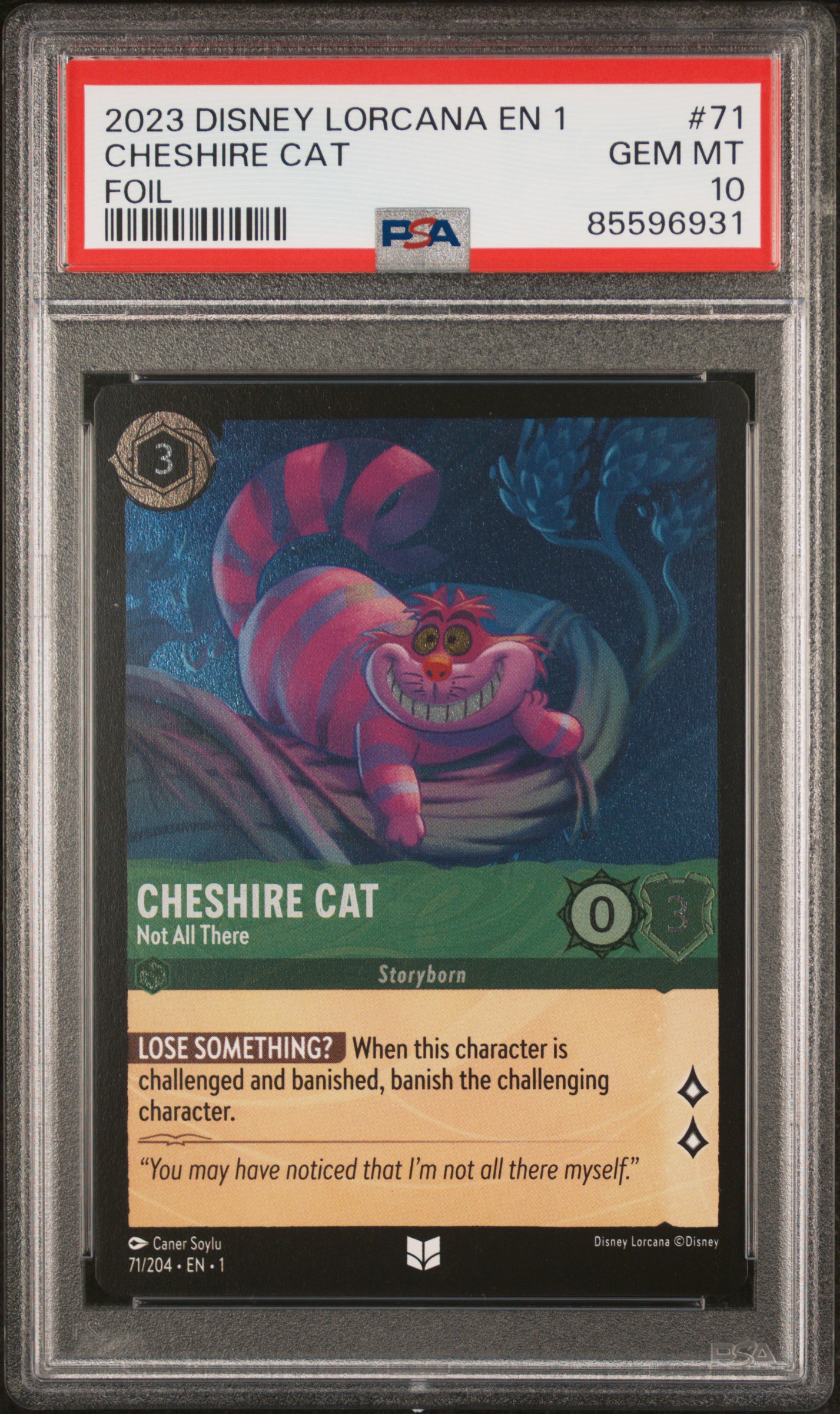 2023 DISNEY LORCANA EN 1-THE FIRST CHAPTER #71 CHESHIRE CAT FOIL