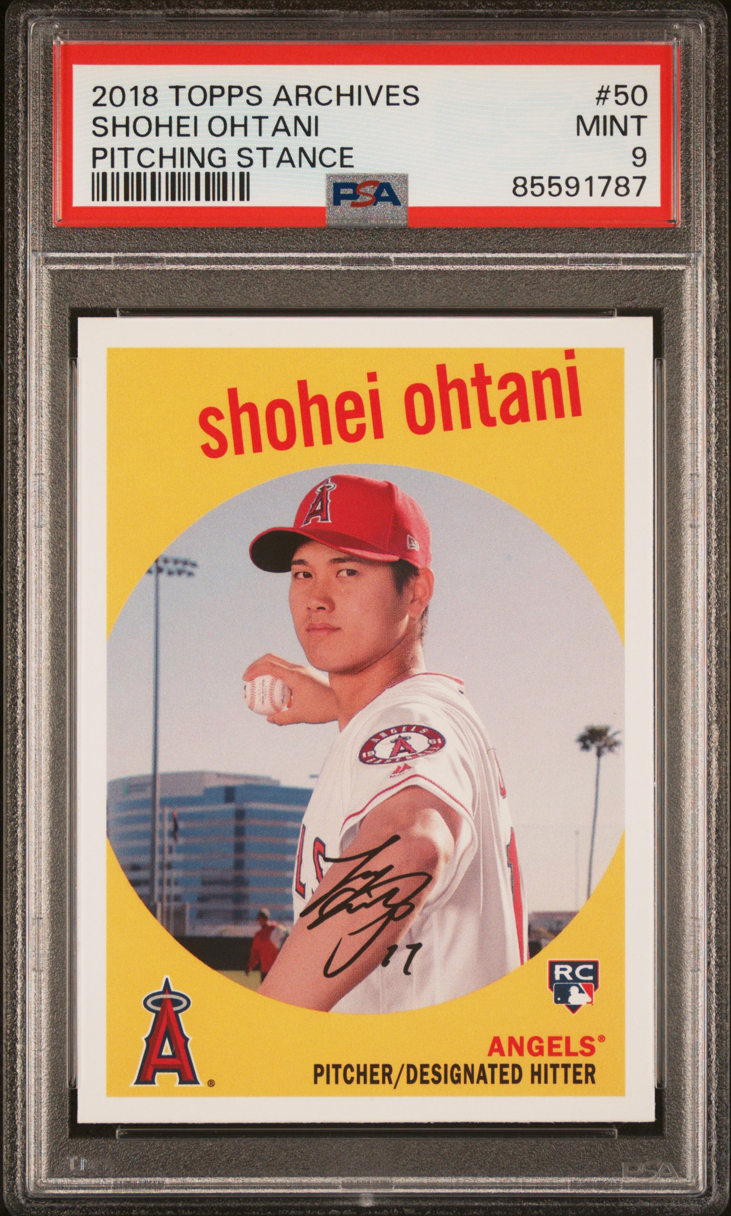 2018 TOPPS ARCHIVES #50 SHOHEI OHTANI PITCHING STANCE