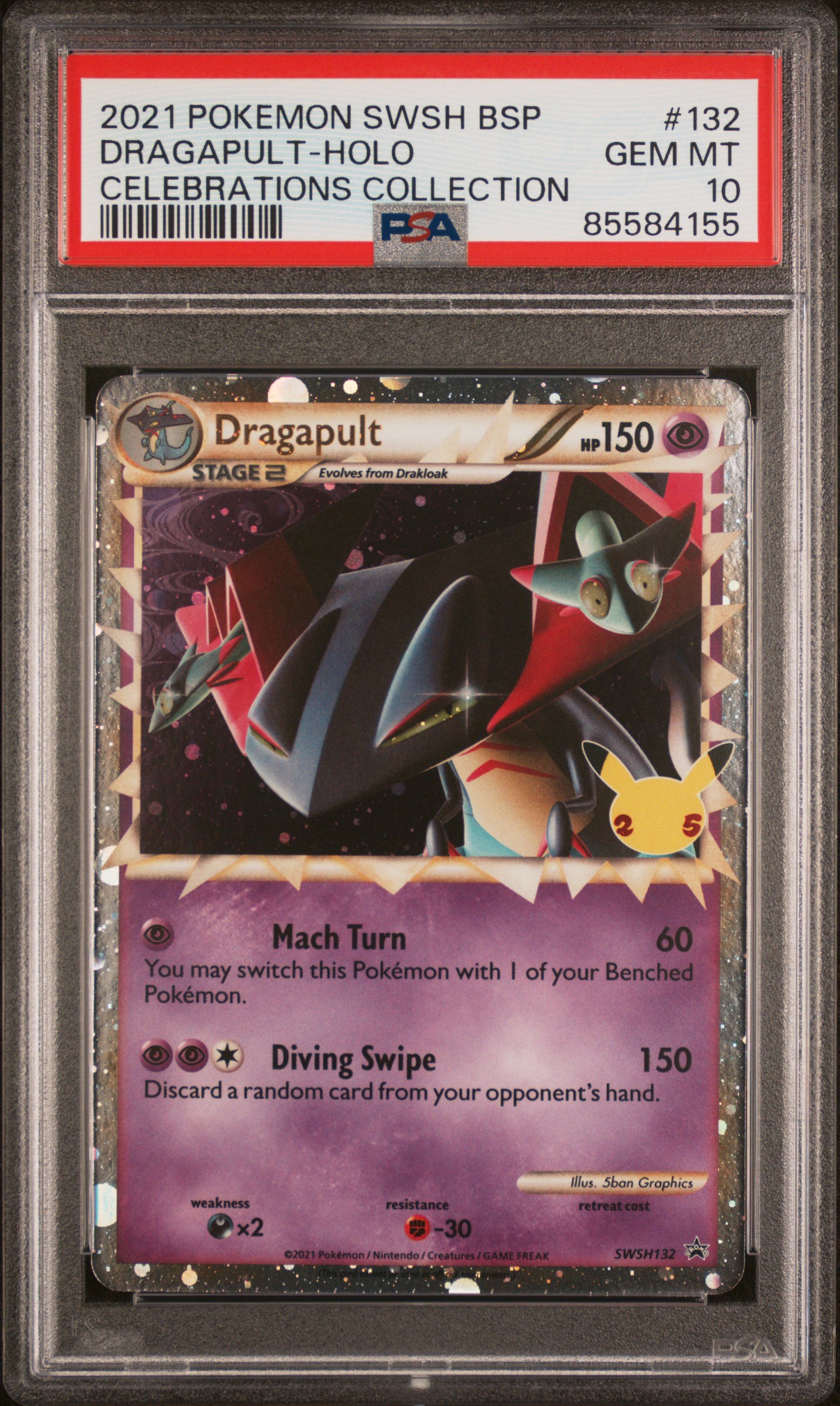 2021 POKEMON SWSH BLACK STAR PROMO #132 DRAGAPULT-HOLO CELEBRATIONS COLLECTION