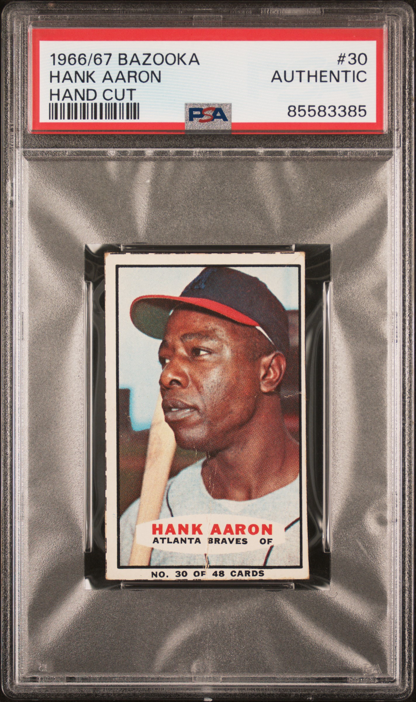1966-67 BAZOOKA #30 HANK AARON HAND CUT