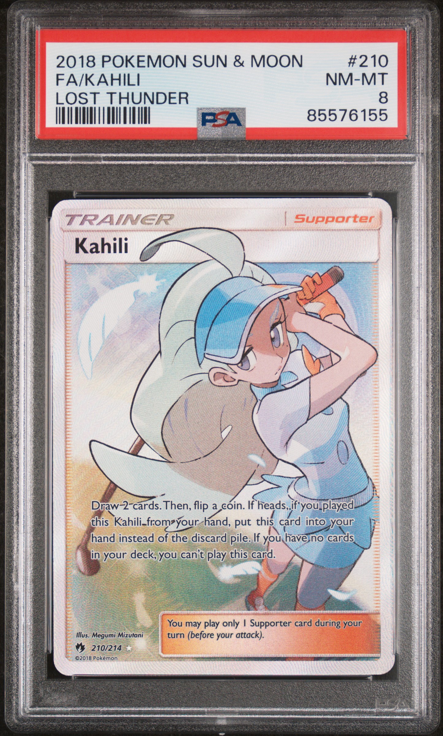 2018 POKEMON SUN & MOON LOST THUNDER #210 FA/KAHILI LOST THUNDER