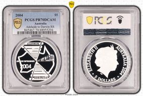 2004 $5 Adelaide to Darwin RR PR70DCAM
