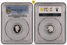 1991 1C Silver PR70DCAM
