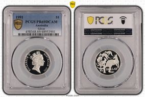 1991 $1 Silver PR69DCAM