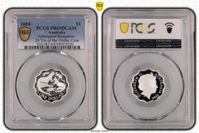 2004 $1 Aboriginal Kangaroo Ag 20 Yrs of the Dollar Coin PR69DCAM