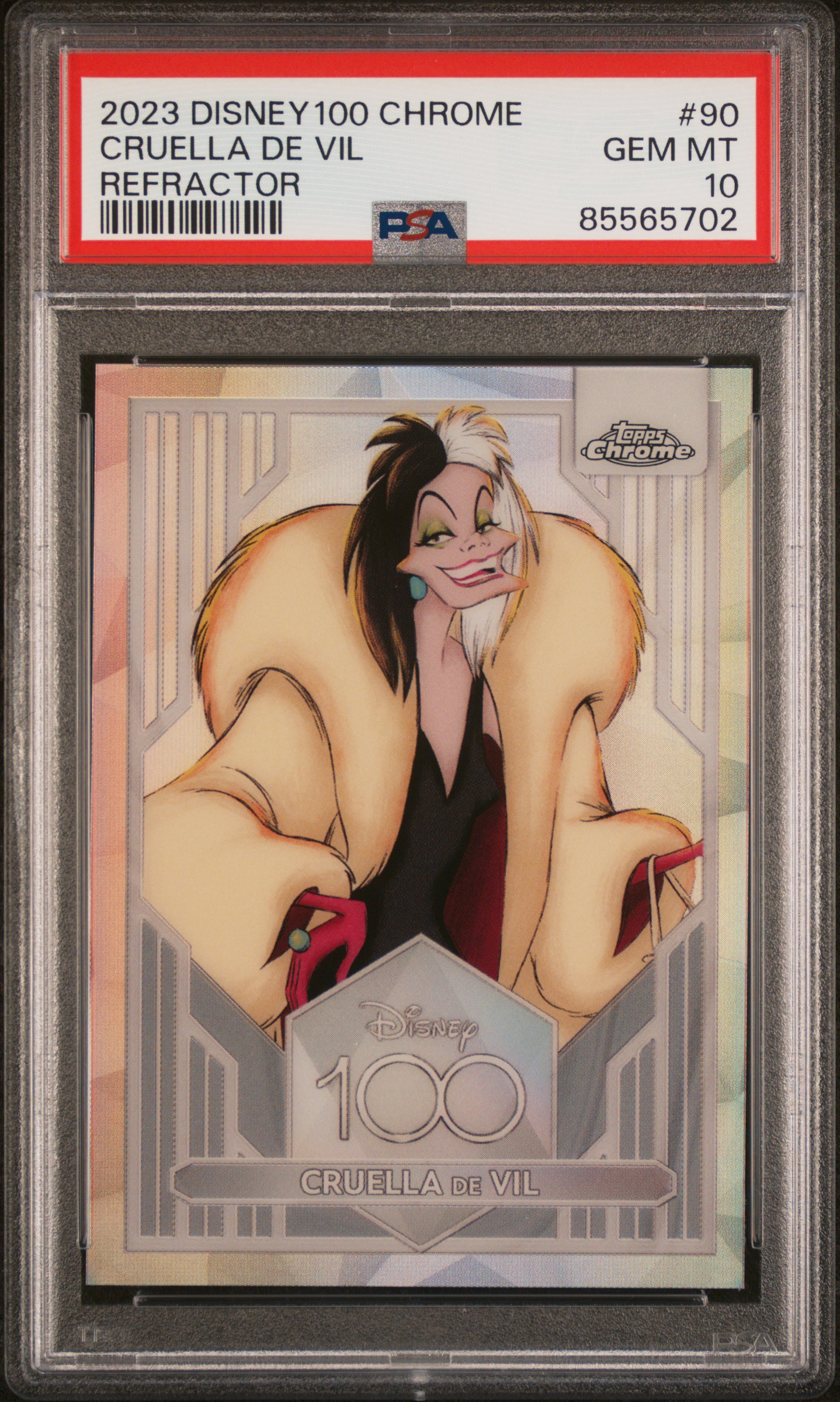 2023 Topps Chrome Disney100 Cruella De Vil #90 (Refractor) Gem Mt 10 front