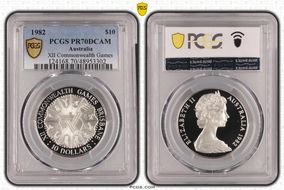 1982 $10 XII Commonwealth Games PR70DCAM