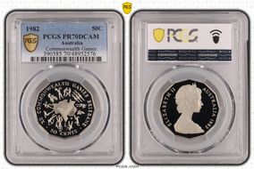 1982 50C Commonwealth Games PR70DCAM