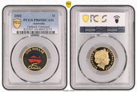 2002 $1 Year of the Outback Colorized PR69DCAM