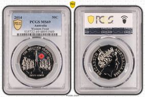 2014 50C Western Front Colorized MS69