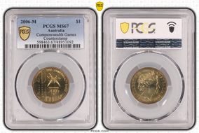 2006-M $1 Commonwealth Games Counterstamp MS67